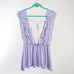 Victoria's Secret Designer Collection Lace Babydoll Lavender L
